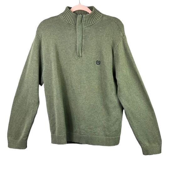 Chaps Other - Chaps by Ralph Lauren Knit Sweater Quarter Zip Long Sleeve Khaki Green Size M